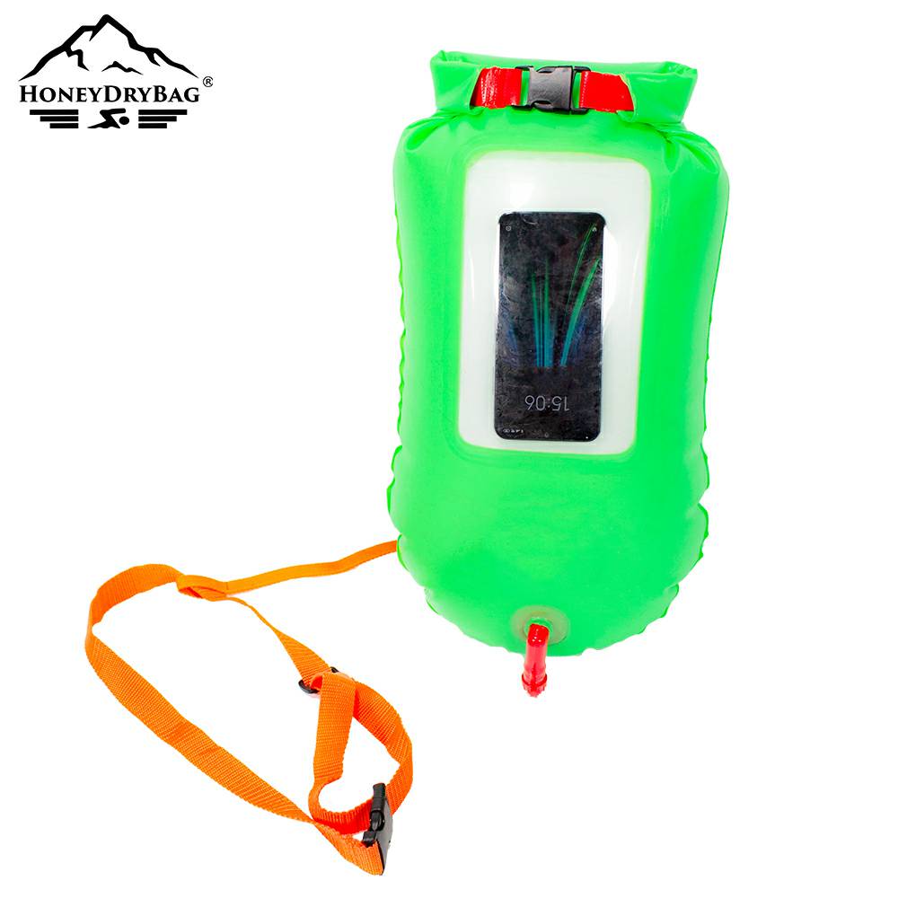 Safer Swimming Buoy Open Water Floats With Clear PVC Phone Window For Adults