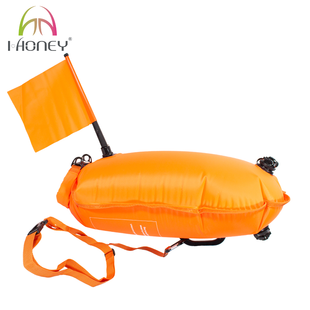 CSWP4011 Strong Nylon PVC Safety Tow Float Buoy with Flag and Check Valve for Open Water Swimming from Manufacturer